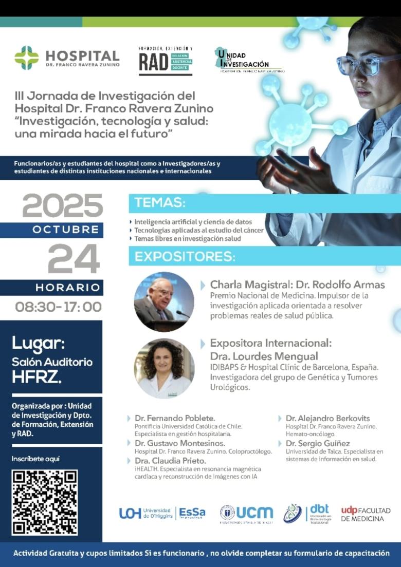 Hospital Dr. Franco Ravera Zunino, unidad de investigación, investigación en salud, III jornada de investigación en salud